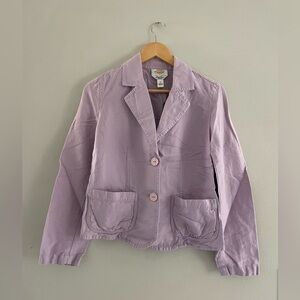 Talbots Lavender Irish Linen Blend Button Down Jacket